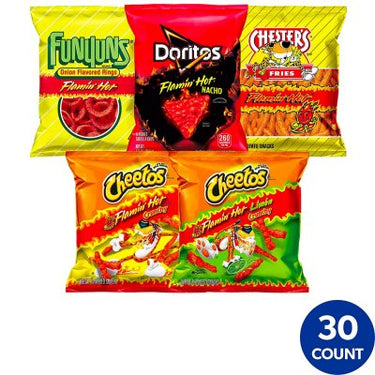 Frito-Lay Flamin' Hot Snacks, Variety Pack, 30 Pk.